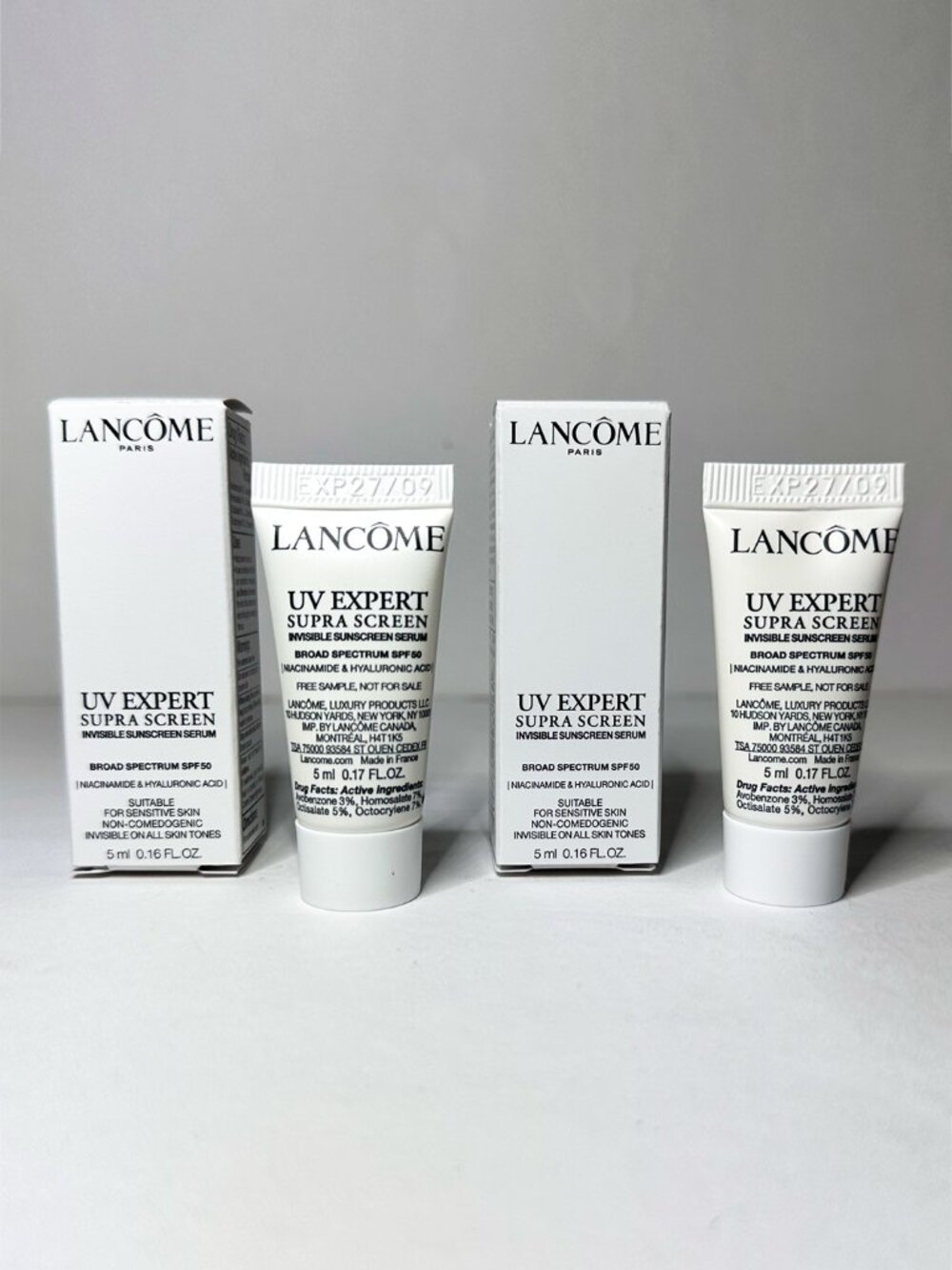 NIB 2 Lancôme UV Expert Supra Screen SPF 50 Invisible Sunscreen Serum Minis